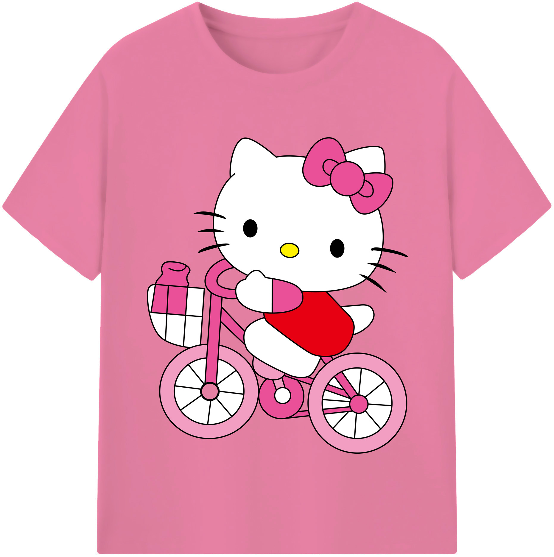 （画像用） Hello Kitty ハローキティ 綿100％半袖Tシャツ（フロントプリント）